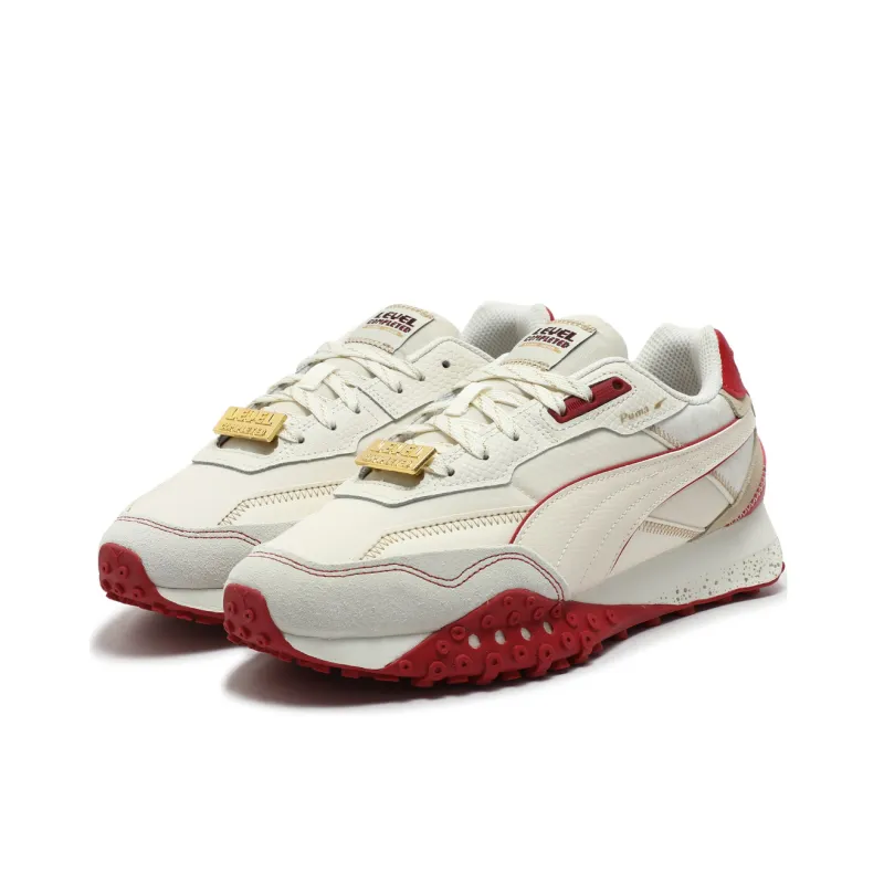 PUMA Blktop Rider Slip Resistant Breathable Low Top Casual Shoes Unisex Beige Red-1