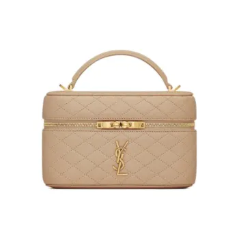 SAINT LAURENT GABY Lambskin Makeup Bag Shoulder Bag Crossbody Bag Handbag Women's Toffee