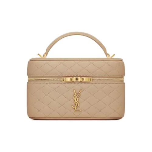 SAINT LAURENT skirt Lambskin Makeup Bag Shoulder Bag Crossbody Bag Handbag Women's Toffee