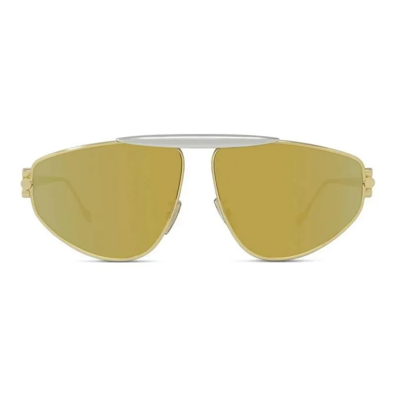 LOEWE Metal Irregular Shape Sunglasses Women's Gold-1