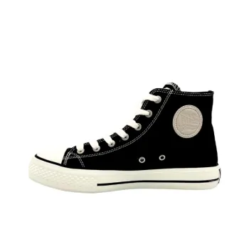 QIANJIN Wear resistant And Lightweight High Top Canvas Shoes Unisex Black
