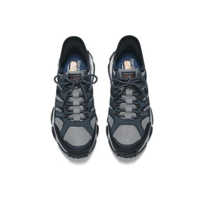 Skechers Breathable Lightweight Low-Top Trail Running Running Shoes Men's Black Blue-4