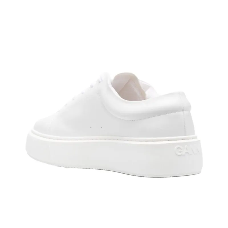GANNI Court Low Top Skateboard Shoes Women's White-3