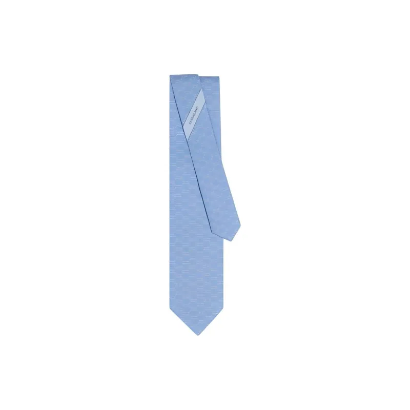 FERRAGAMO Silk Ties Men's Light Blue-1