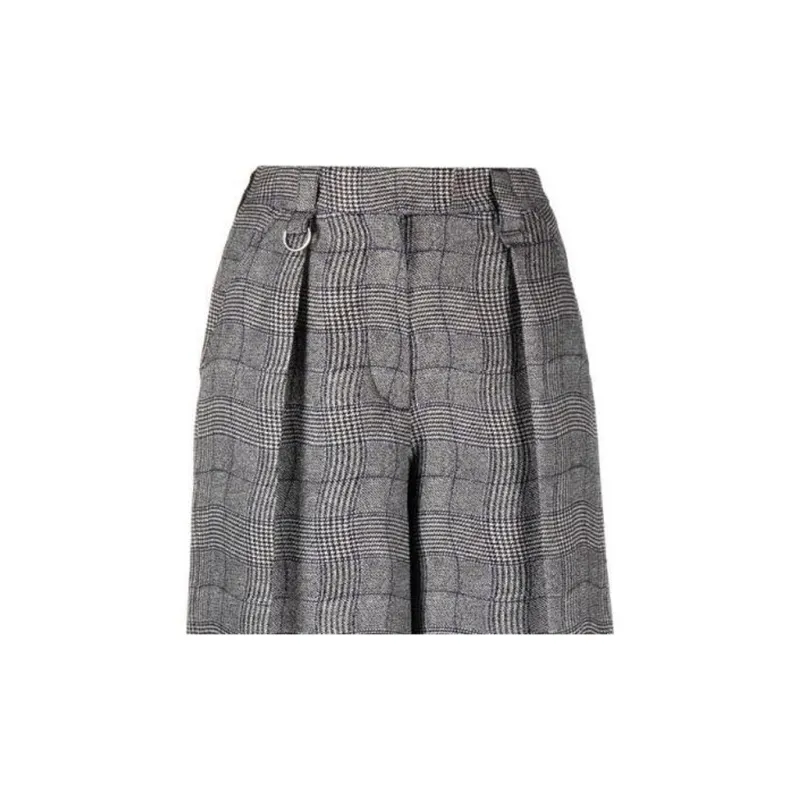 KENZO Wavy Check Wide leg Tailored Trousers-4
