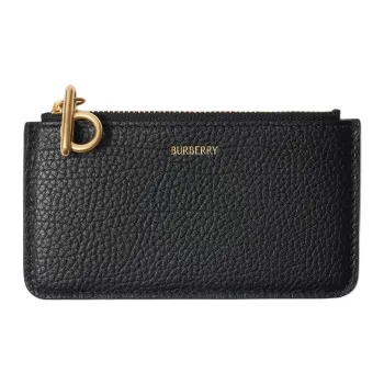 Burberry Rocking Horse Calfskin Card Holder Unisex Black