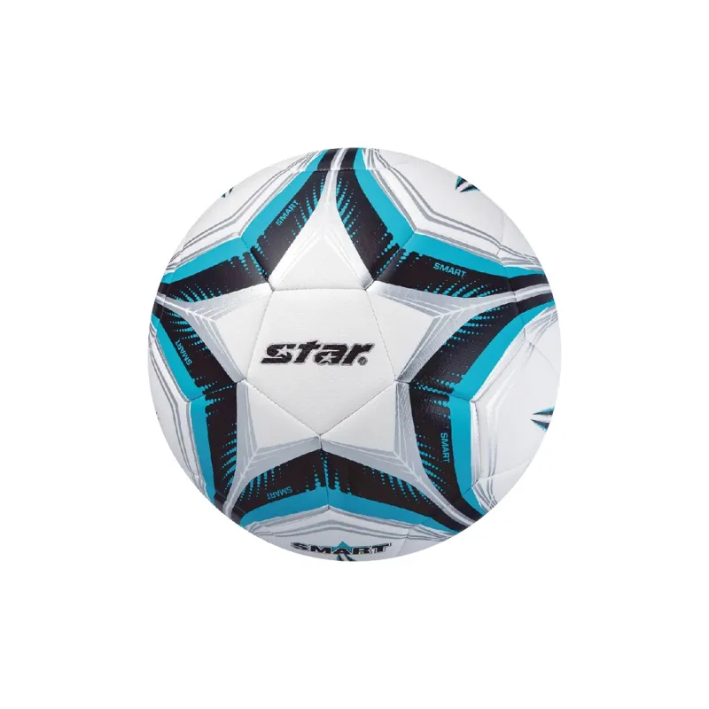 Star Size 5 Ball Soccer TPU Machine Stitched Soccer Ball Unisex Black Cyan-1
