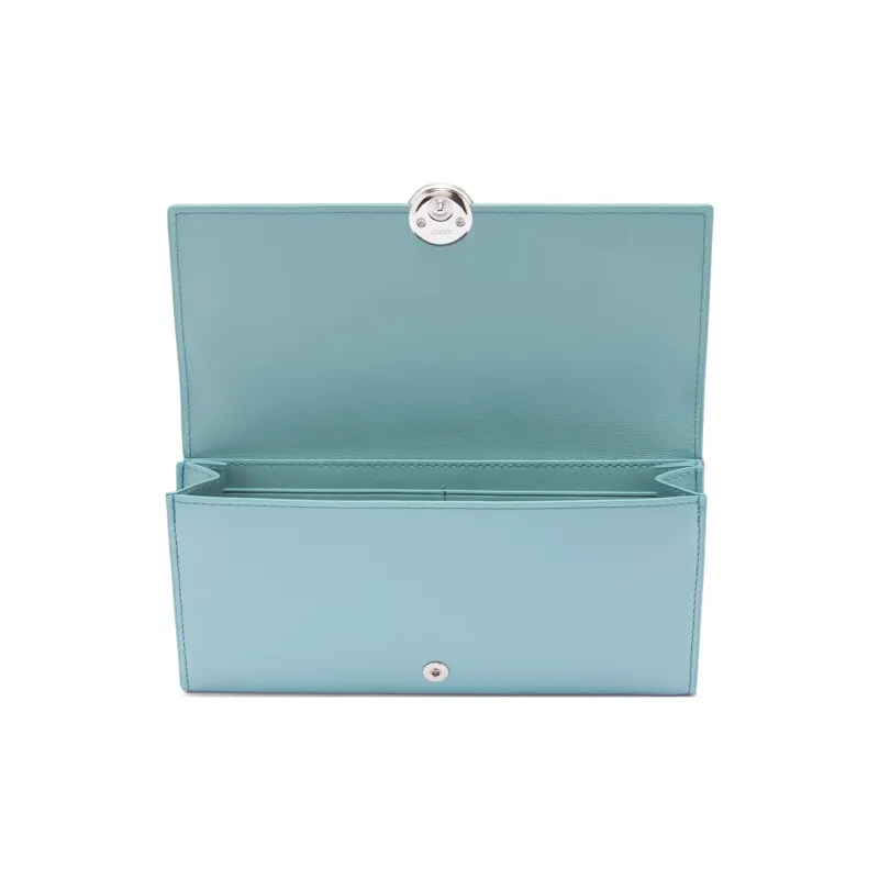 LOEWE Shiny Nappa Calfskin Wallet Women's Aqua Blue-2