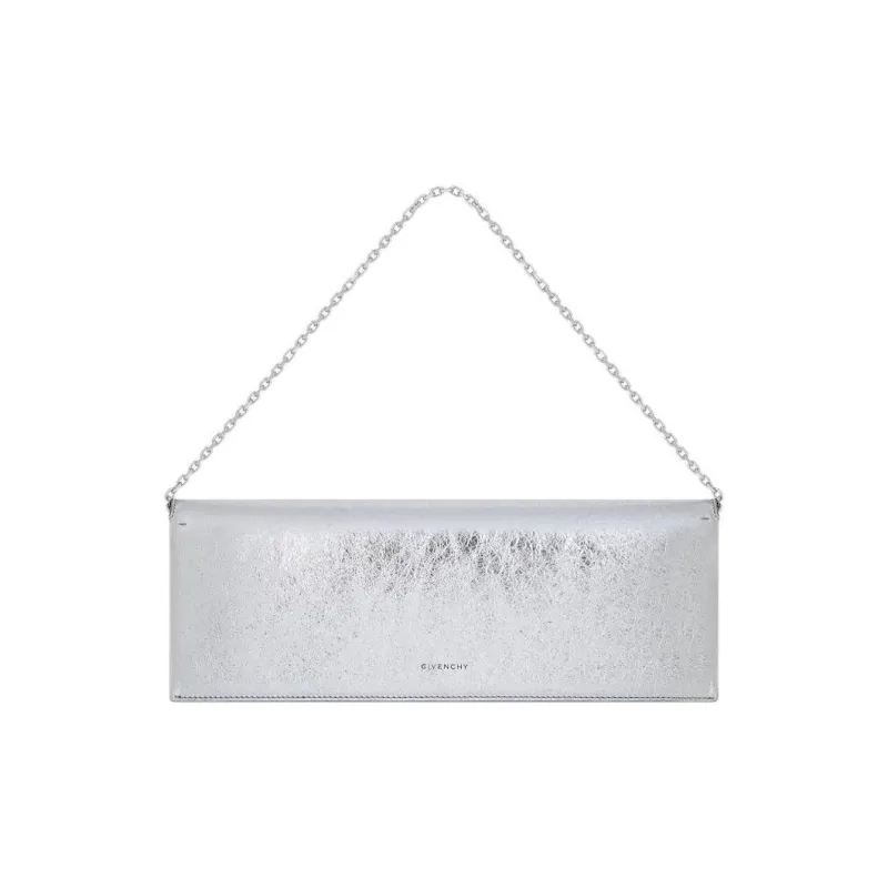 GIVENCHY Calfskin Shoulder Bag Women's Silver-2
