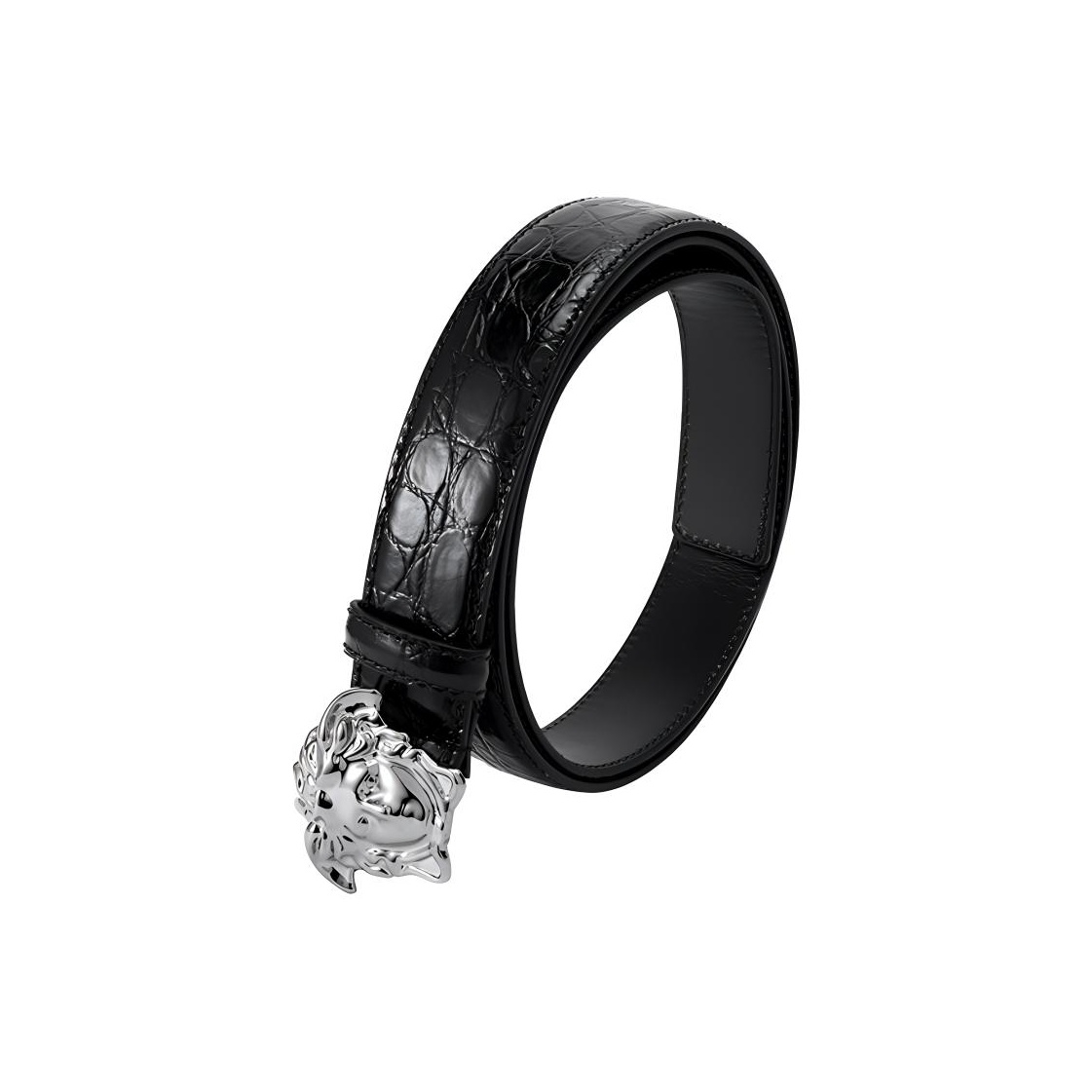 VERSACE Medusa Leather Belts Men Black - POIZON