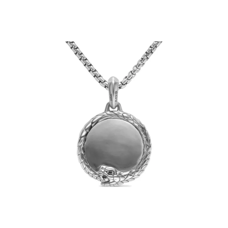 David Yurman Sterling Silver Cairo Ouroboros Diamond Amulet 25mm-2