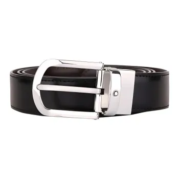 MONTBLANC Cow Leather Belts Men's Black 3cm