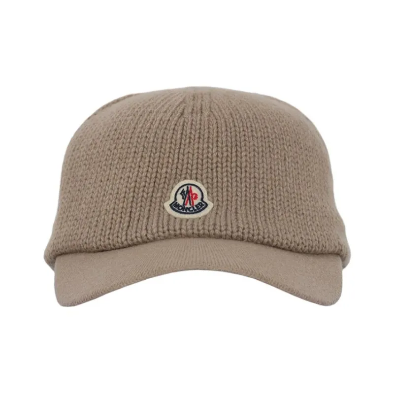 Moncler Wool Baseball Caps Unisex Beige-1