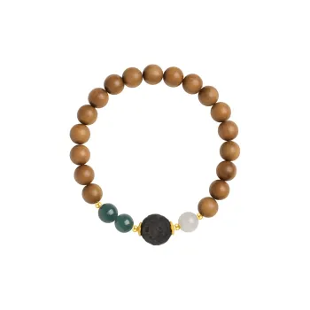 Moon Seal Hundred Rivers Laoshan Sandalwood Bracelets Unisex