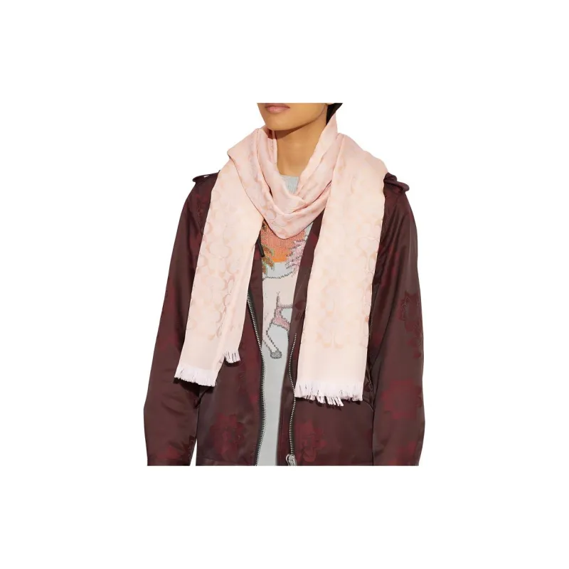 COACH Silk Scarves Women's Cherry Blossom Pink-1