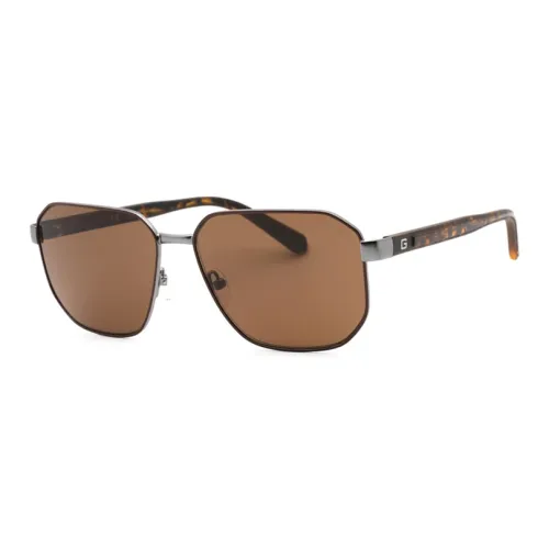 GUESS Metal Irregular Shape Sunglasses Men's Tortoiseshell