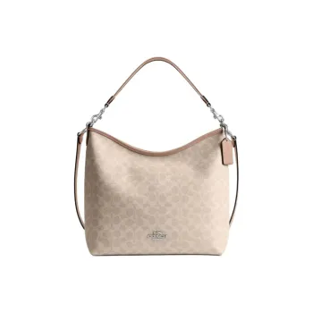 COACH LAUREL Artificial Leather Shoulder Bag Crossbody Bag Large Size Women's Sand Yellow
