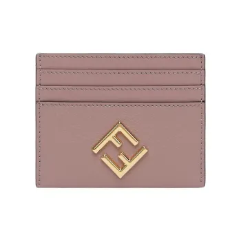 FENDI FF Diamonds Series Calfskin Card Holder Women's Pink