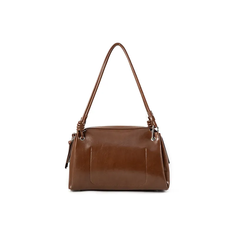 Vigno Synthetic Leather Shoulder Bag Regular Women's Coffee/Coconut Shell Brown/Black/Red-10