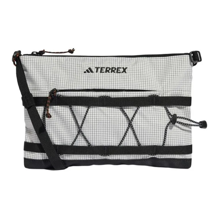 Adidas Fabric Crossbody Bag Shoulder Bag Unisex Symbol Gray & Black-0