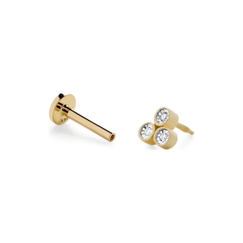 Monica Vinader 14kt Yellow Gold Labret Diamond Single Earring-1