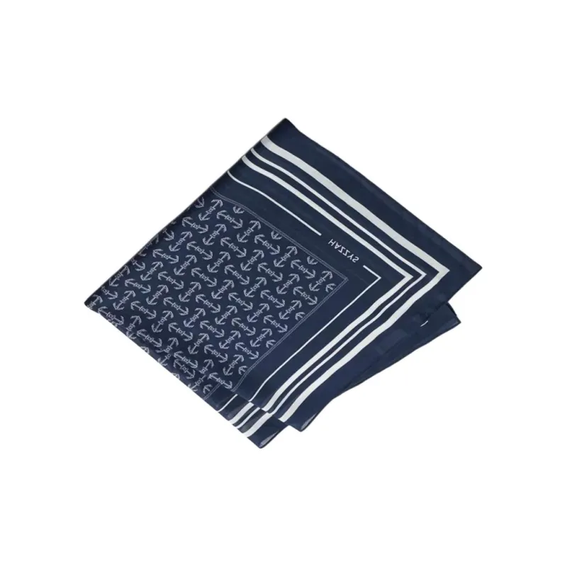 HAZZYS Cotton Knit Scarves Women's Navy Blue-2