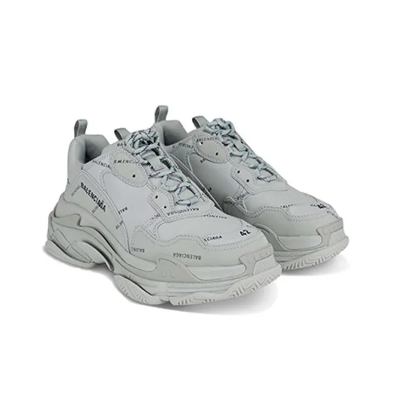Balenciaga Triple S Low Top Casual Shoes Men's Gray-2