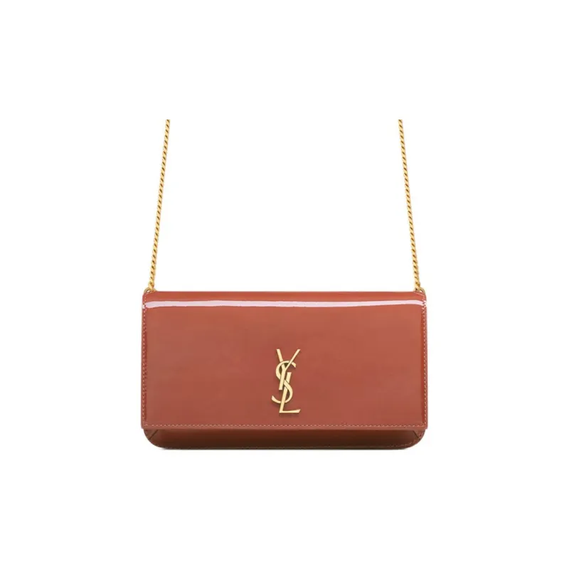 SAINT LAURENT CASSANDRE Calfskin With Lambskin Cell Phone Pouch, Shoulder Bag Women's Gentle Rose-0