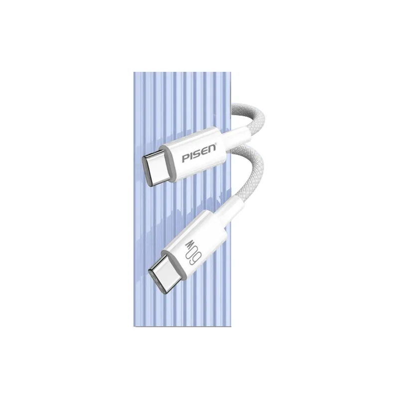 PISEN Type C To Type C Minimalist Style Collection, Dense Knit Anti Fold 1m Dual C Fast Charging Cable CYE CC PD03 1000-0