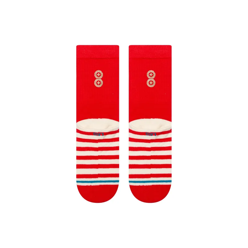 Stance Kids' Crew Socks Unisex 1 Pack Red-3