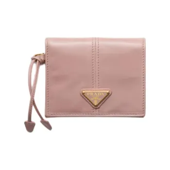 PRADA Leather Wallet Small Size Women's Rose Red