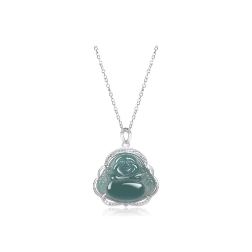 MUGONGZI Hetian Jade Necklaces Pale Greenish White Jade Womens