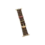 Brown Plaid/Christmas Color Scheme Collection Woolen Leather Strap