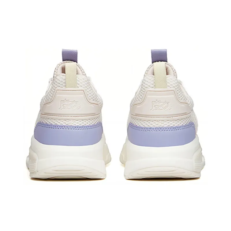 ANTA Casual Shoes Women's Low Top Ivory White/Mud Gray/Willow Purple-3
