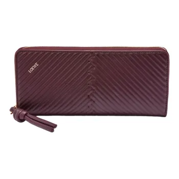 LOEWE Shiny Nappa Calfskin Wallet Women's Dark Burgundy