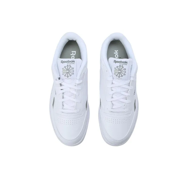 Reebok Anti Slip Wear Resistant Low Top Skateboard Shoes Men's White Green-3