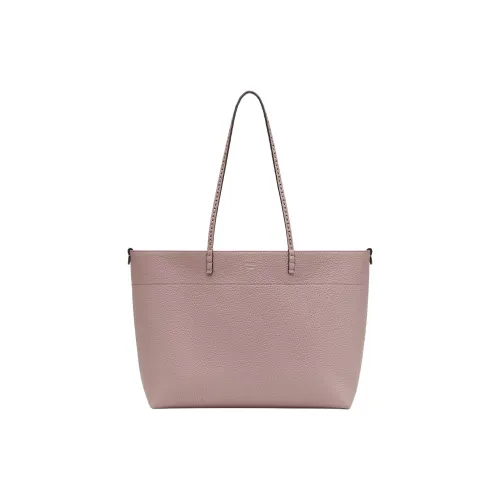 FENDI Calfskin Tote Bag Shopping Bag Handbag Shoulder Bag Medium Size Women's Pink