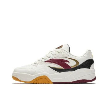 ANTA Wave Skateboard Shoes Men Low Top Ivory White/Black/Litchi Red