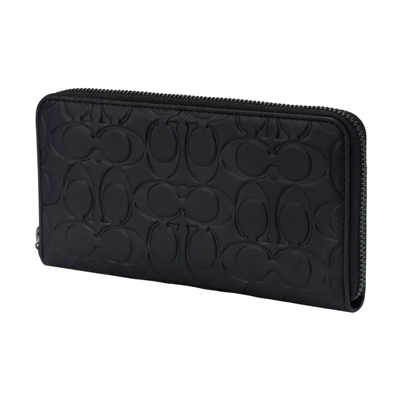 COACH Accordion Wallet Cow Leather Card Holder Wallet Women's Black-2