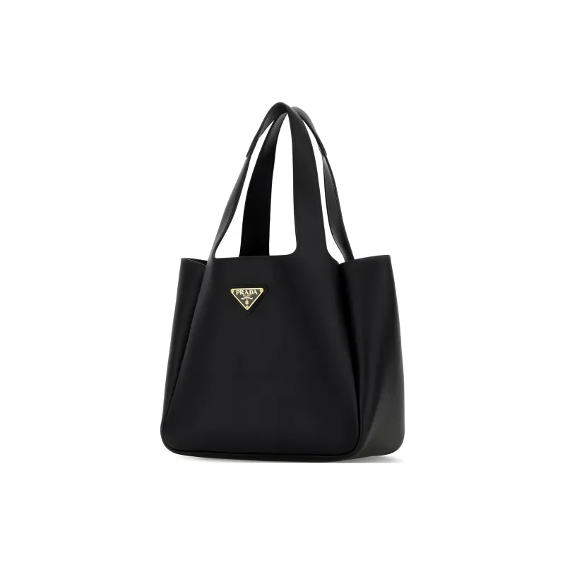 PRADA Leather Tote Bag, Shopping Bag, Handbag Women's Black-1