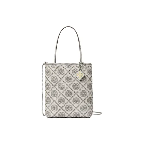 TORY BURCH T Monogram Cow Leather Tote Bag, Shopping Bag, Shoulder Bag, Handbag Mini Women's Gray