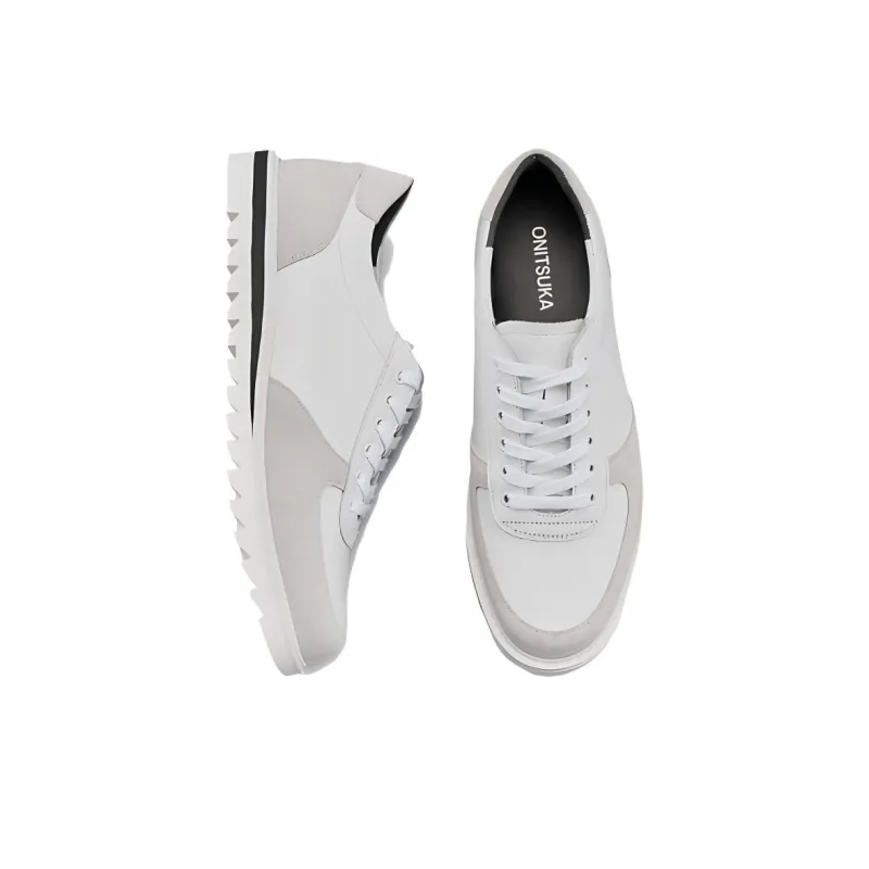 Onitsuka Tiger Anti Slip Wear Resistant Low Top Casual Shoes Unisex White-3