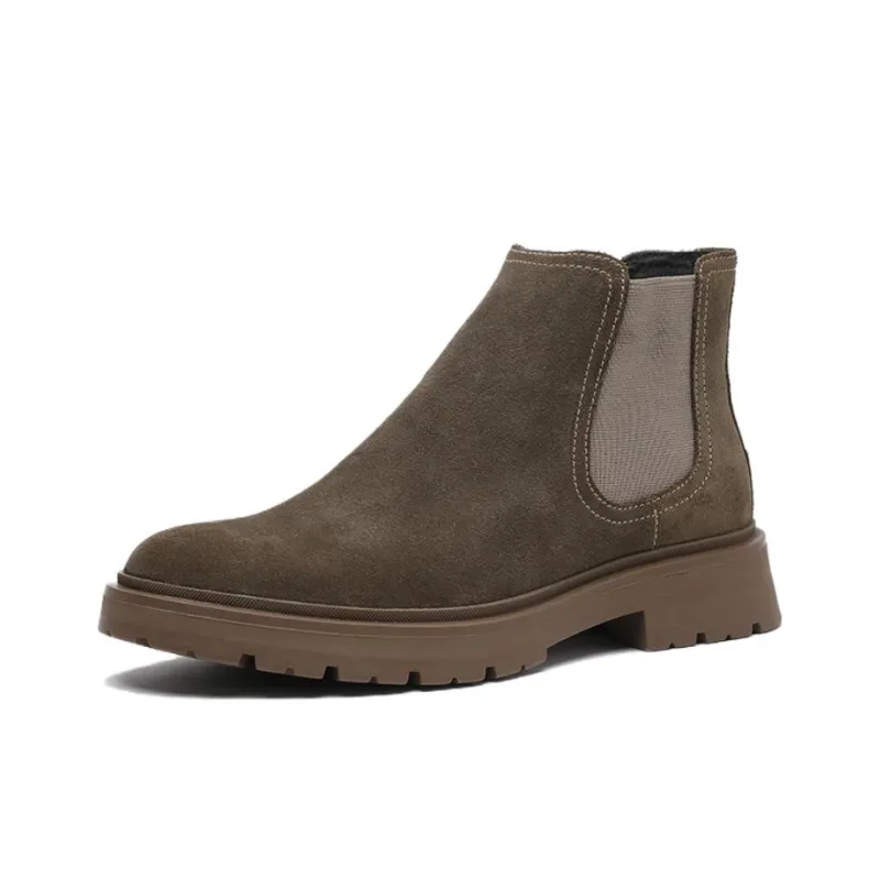 ELLE HOMME Ankle Length Chelsea Boots Men's Camel-0