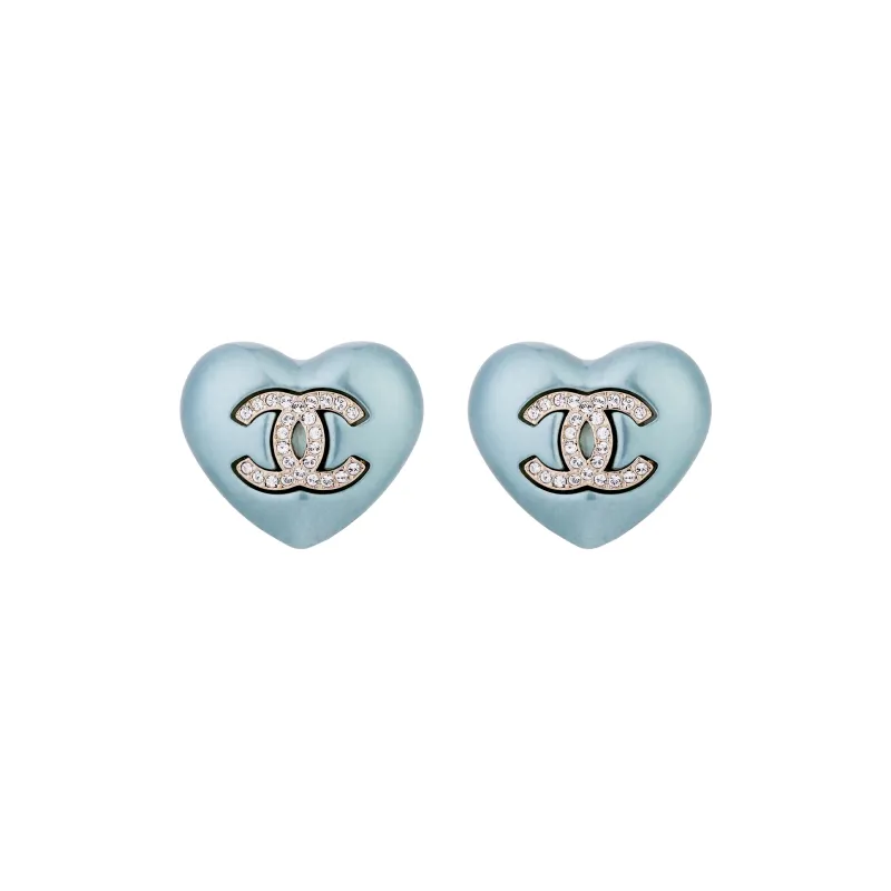 CHANEL 21B Fall Metal Resin Rhinestones Earrings Women's-0