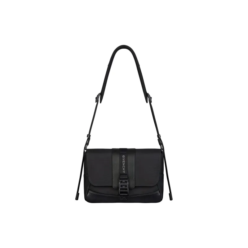 Givenchy Cow Leather Messenger Bag Shoulder Bag Small Size Men's Black-0