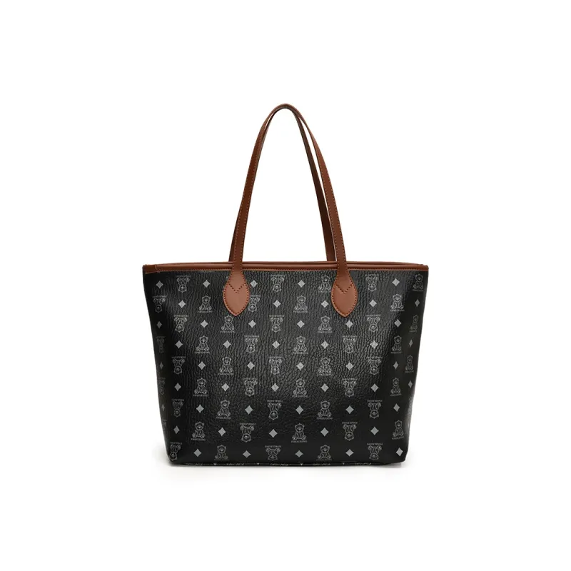Gerlanx PU Tote Bag Shoulder Bag Large Size Women's Brown/White/Pink/Black-14