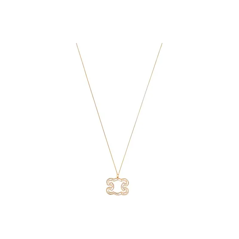 CELINE Triomphe Frame Sparkle Necklace-0