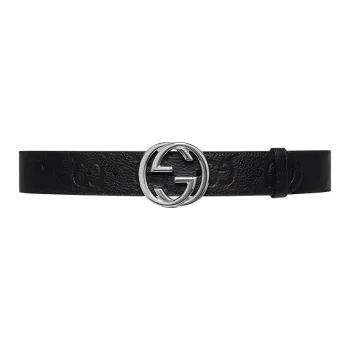 GUCCI Logo Plaque Buckled Belt