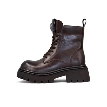 ZSBELLA Ankle Boots Women's Dark Reddish Purple/Handheld Black