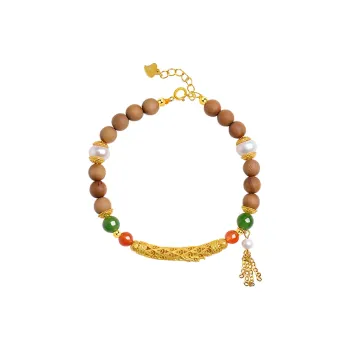 Moon Seal Hundred Rivers Laoshan Sandalwood Bracelets Unisex